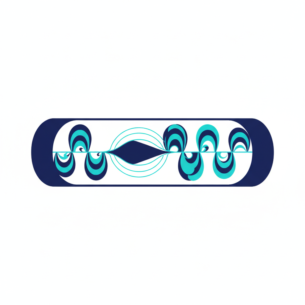 Vortex shedding principle diagram showing fluid flow past a bluff body