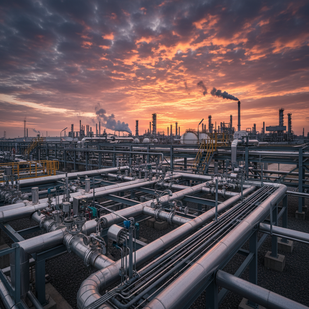 Industrial pipeline installation with flow measurement instrumentation